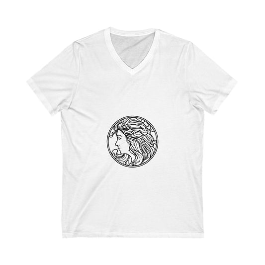 Muse Silhouette Unisex Jersey Short Sleeve V-Neck Tee - snazzymerch