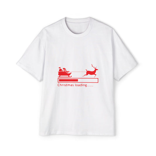 Christmas Loading Oversized Tee – Festive Santa Sleigh Holiday T-Shirt Printify