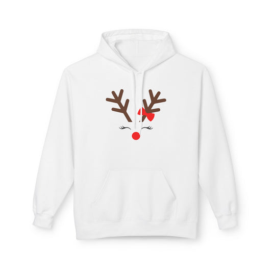 Minimal Reindeer Face Christmas Hoodie – Holiday Edition Printify