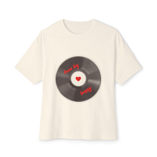 Vinyl Love Spin Unisex Oversized Boxy tee Printify