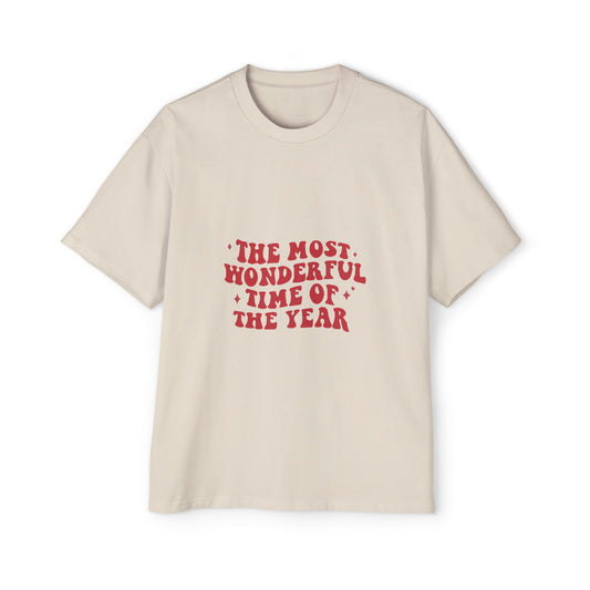 The Most Wonderful Time of the Year Oversized Tee – Festive Christmas Quote T-Shirt Printify