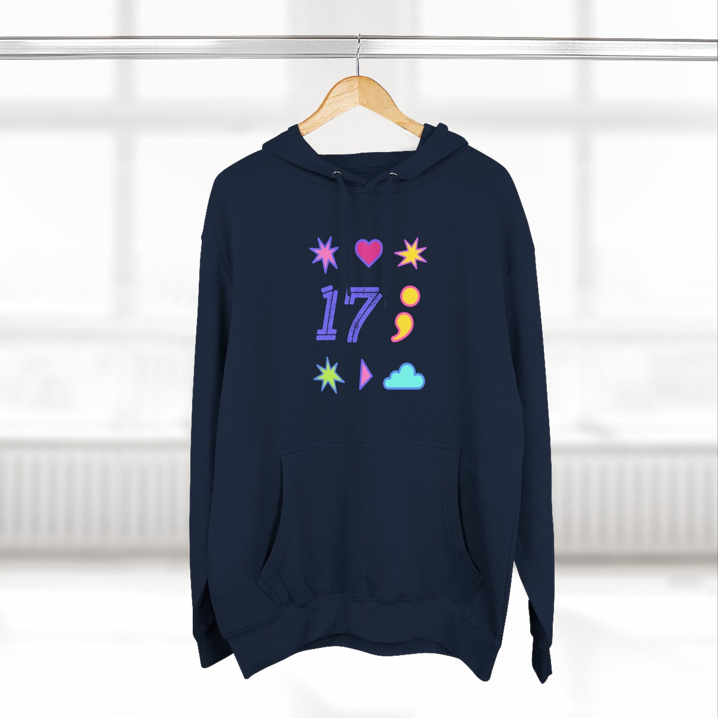 Symbols of 17 Aesthetic Three-Panel Fleece Hoodie - snazzymerch