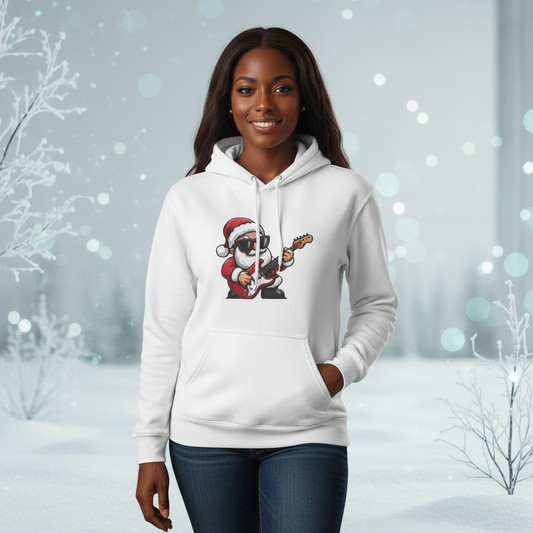 Rockstar Santa Christmas Hoodie β Music Lover Holiday Edition Printify