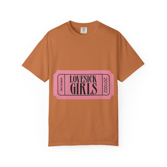 Lovesick Girls Ticket β Dyed T-shirt Printify