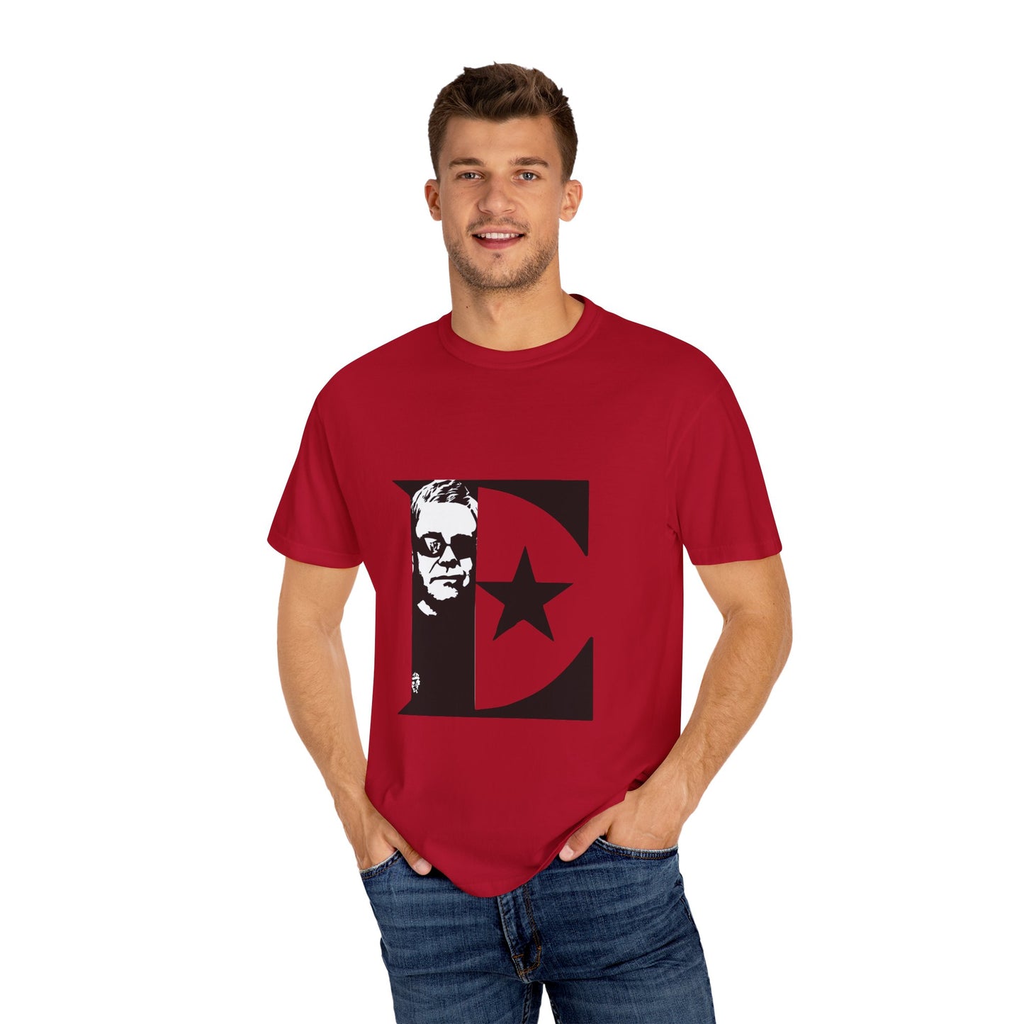 Black & White Portrait Unisex Garment-Dyed T-shirt - snazzymerch