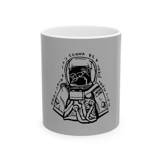 Outline Face Design Ceramic Mug, (11oz, 15oz) - snazzymerch