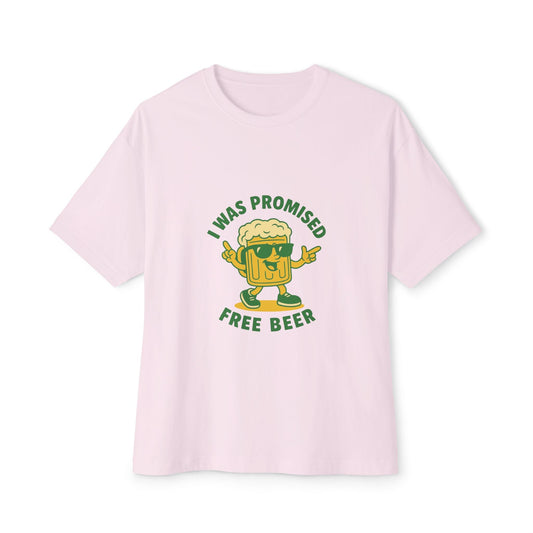 Unisex Oversized Tee β Snazzy Free Beer Edition Printify