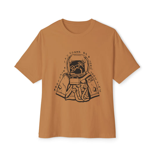 Outline Face Design Unisex Oversized Boxy Tee - snazzymerch