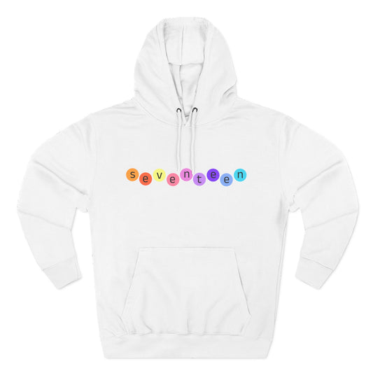 Color Pop Seventeen Three-Panel Fleece Hoodie - snazzymerch