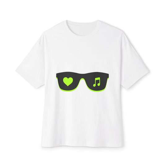 Neon Love Notes Unisex Oversized Boxy tee Printify