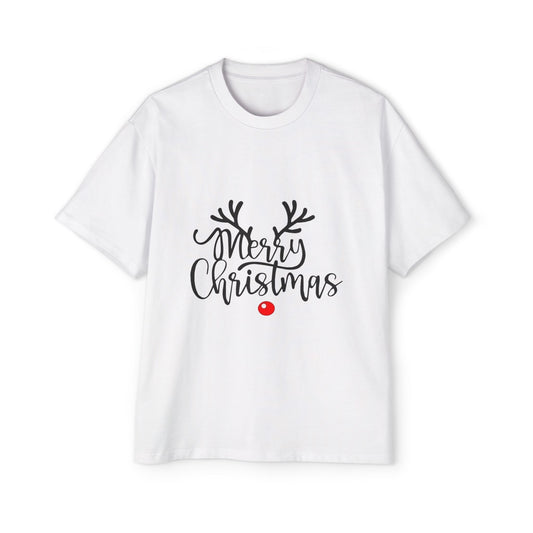 Merry Christmas Reindeer Oversized Unisex T-Shirt – Holiday Edition Printify