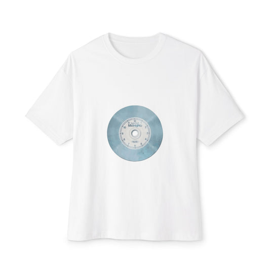 Midnight Vinyl Vibes Unisex Oversized Boxy Tee - snazzymerch