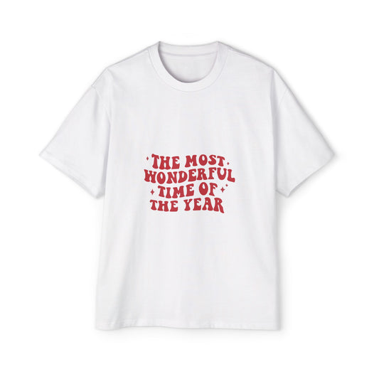 The Most Wonderful Time of the Year Oversized Tee – Festive Christmas Quote T-Shirt Printify