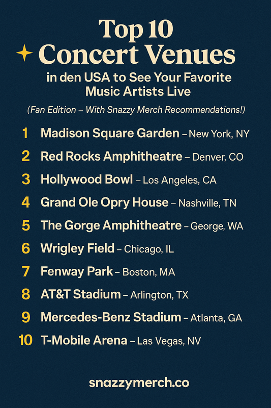 ⭐ Top 10 Concert Venues in the USA to See Your Favorite Music Artists Live - snazzymerch