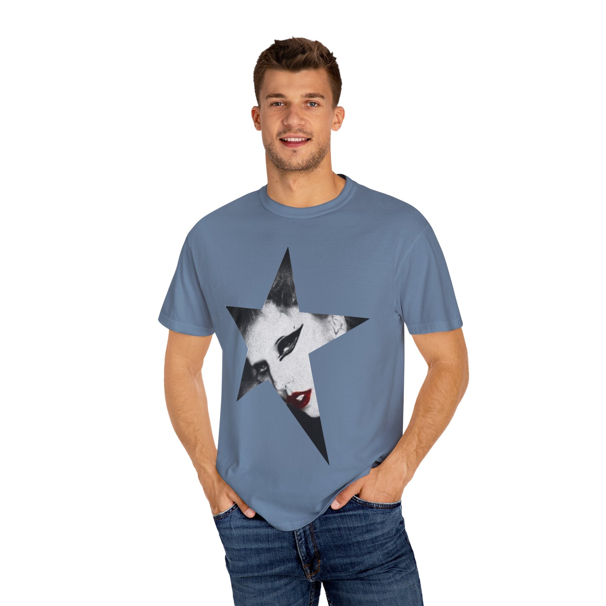 Born This Way Star Face-Unisex Dyed Tshirt Printify