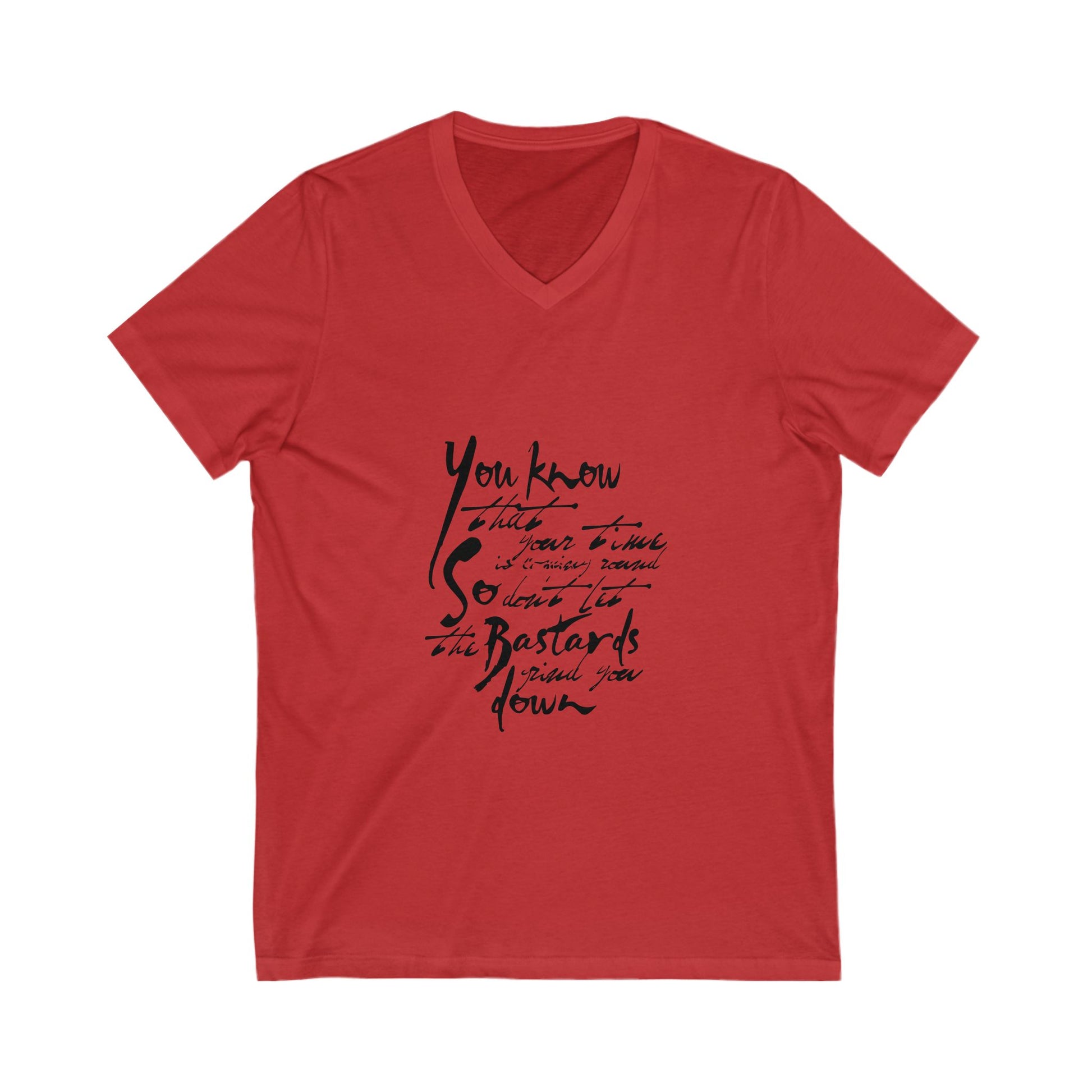 Bold Outline Logo Unisex Jersey Short Sleeve V-Neck Tee - snazzymerch