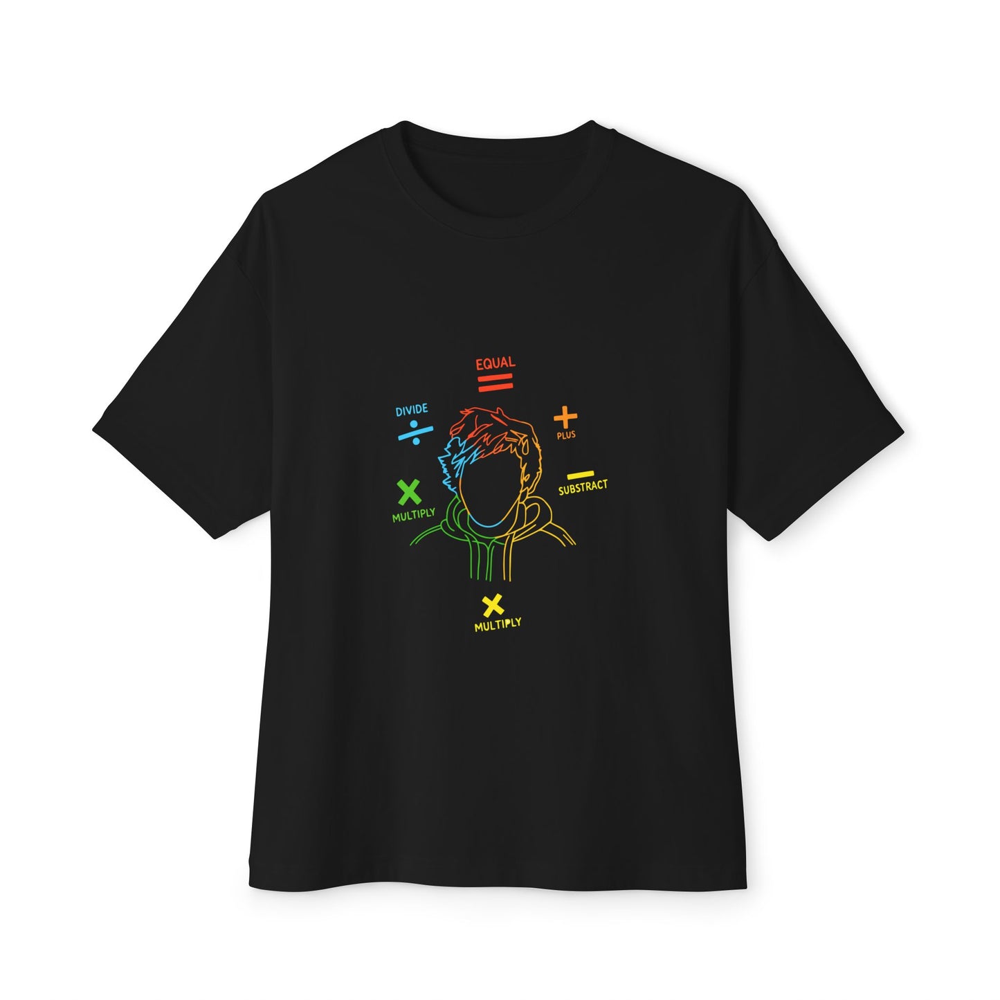 Minimalist Divide Symbol with Brush Oversized Boxy Tee Printify