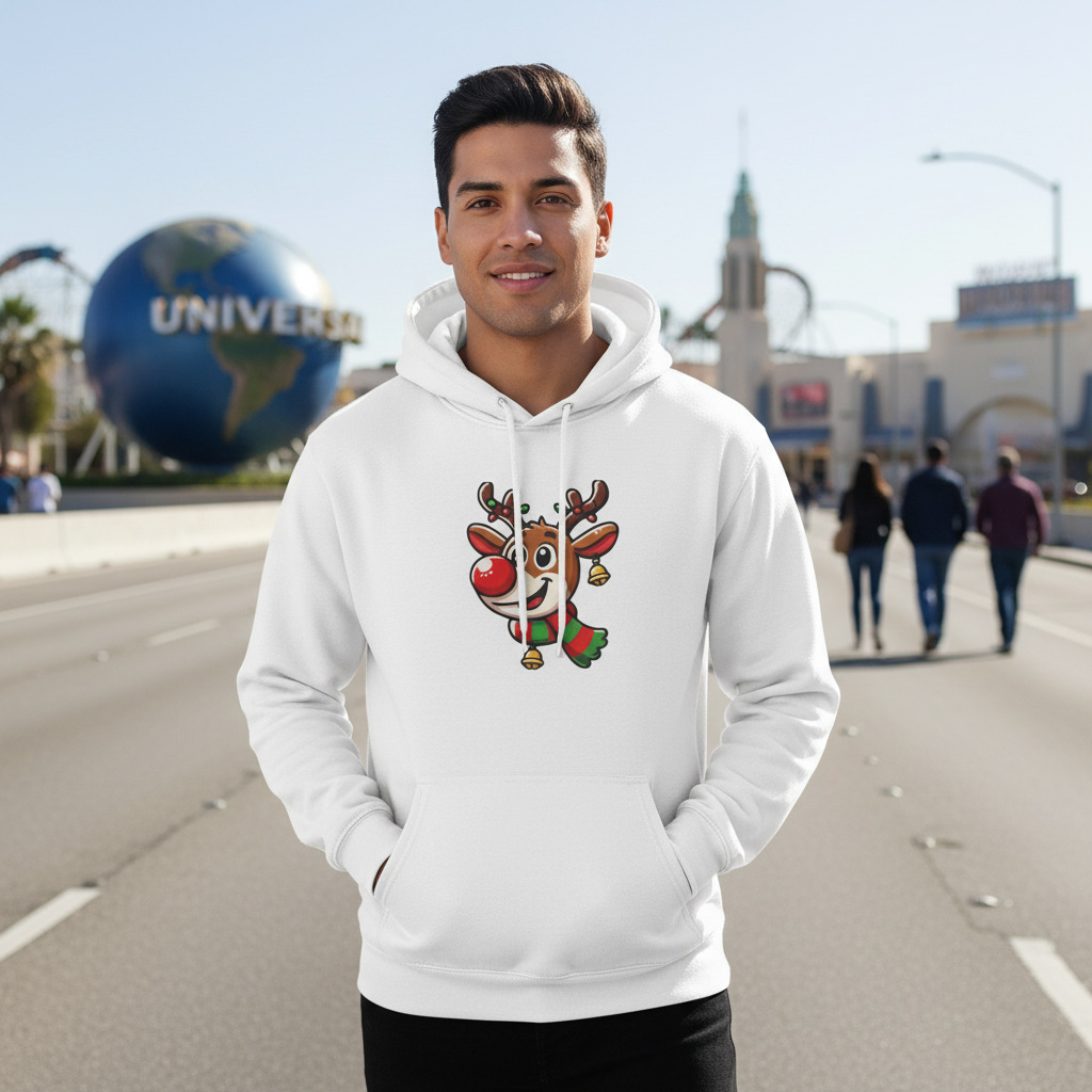 Cute Cartoon Rudolph Hoodie – Christmas Special Printify