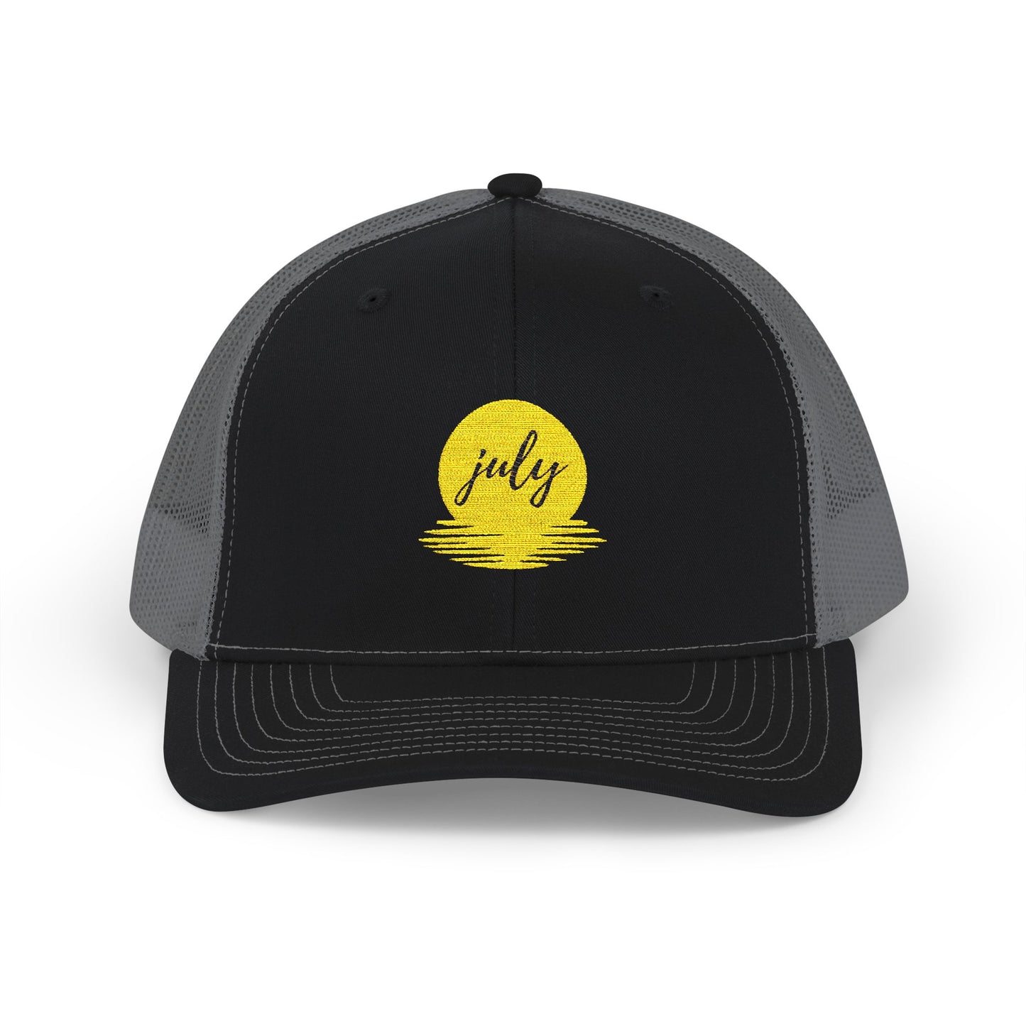July Sun Graphic Snapback Trucker Cap (Embroidery) - snazzymerch