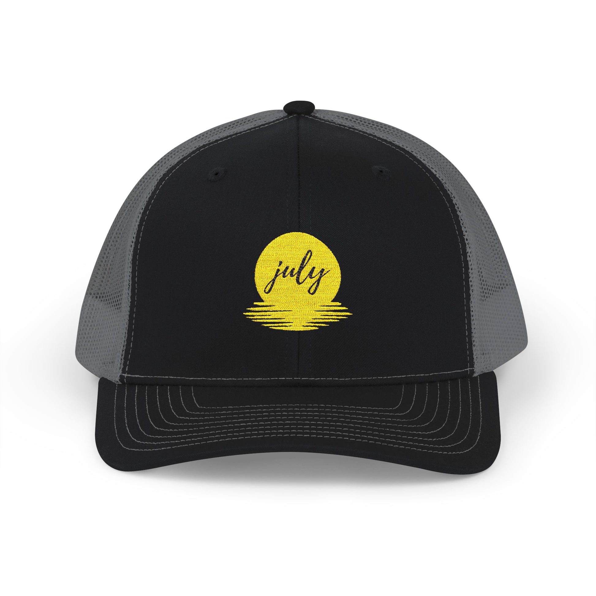July Sun Graphic Snapback Trucker Cap (Embroidery) - snazzymerch