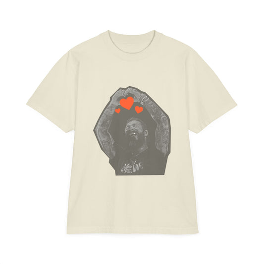 Unisex Garment-Dyed Drop-Shoulder T-Shirt – Post Malone Heartfelt Wishes Printify