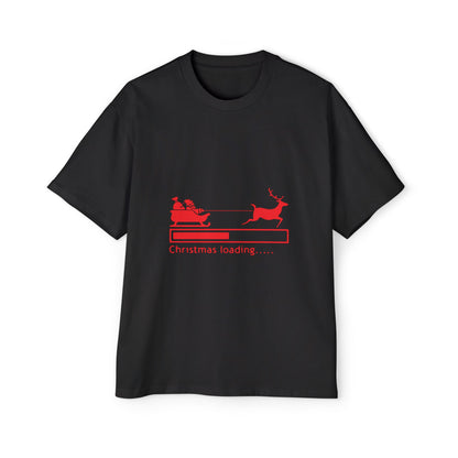 Christmas Loading Oversized Tee – Festive Santa Sleigh Holiday T-Shirt Printify