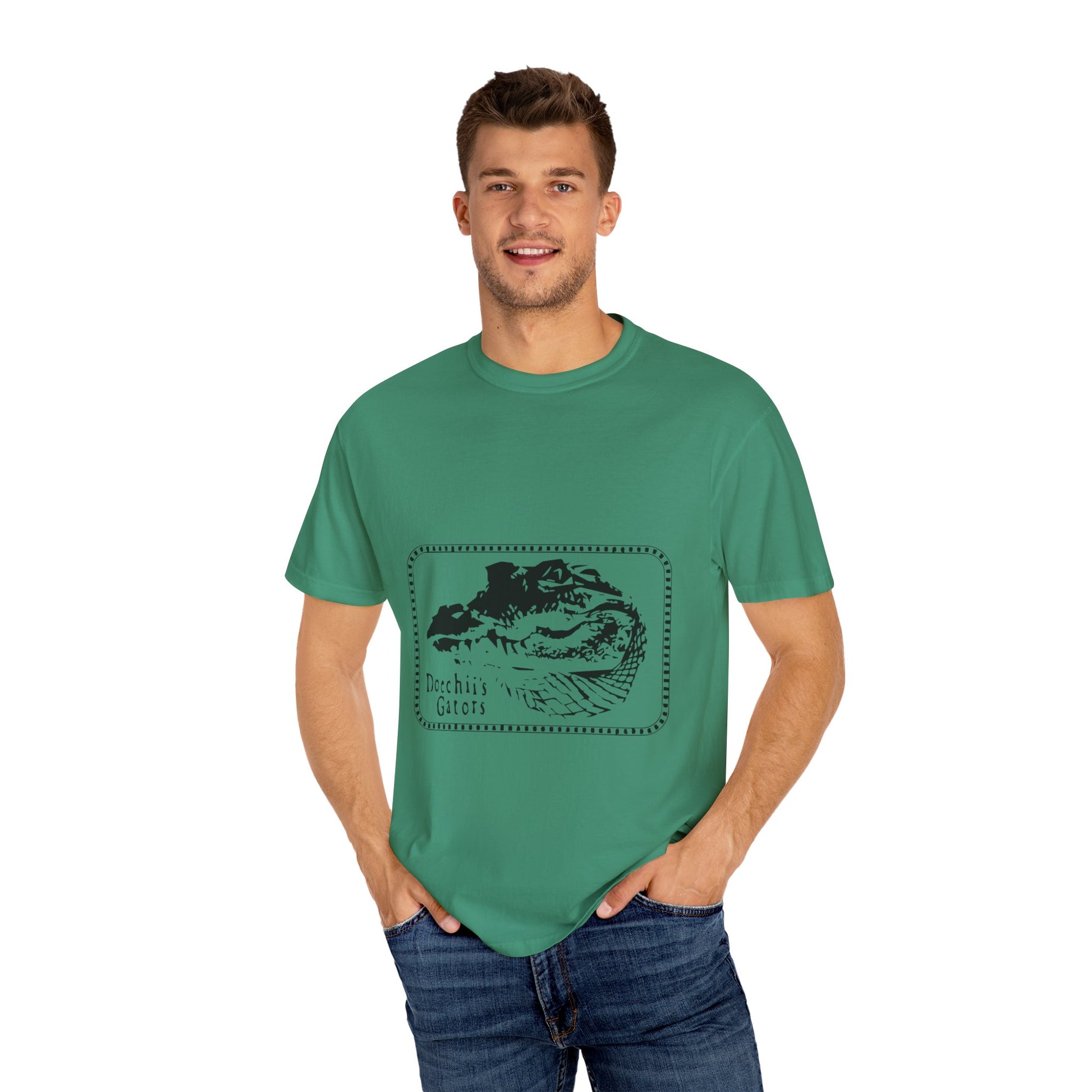 Bold Outline Typography Unisex Garment-Dyed T-shirt - snazzymerch