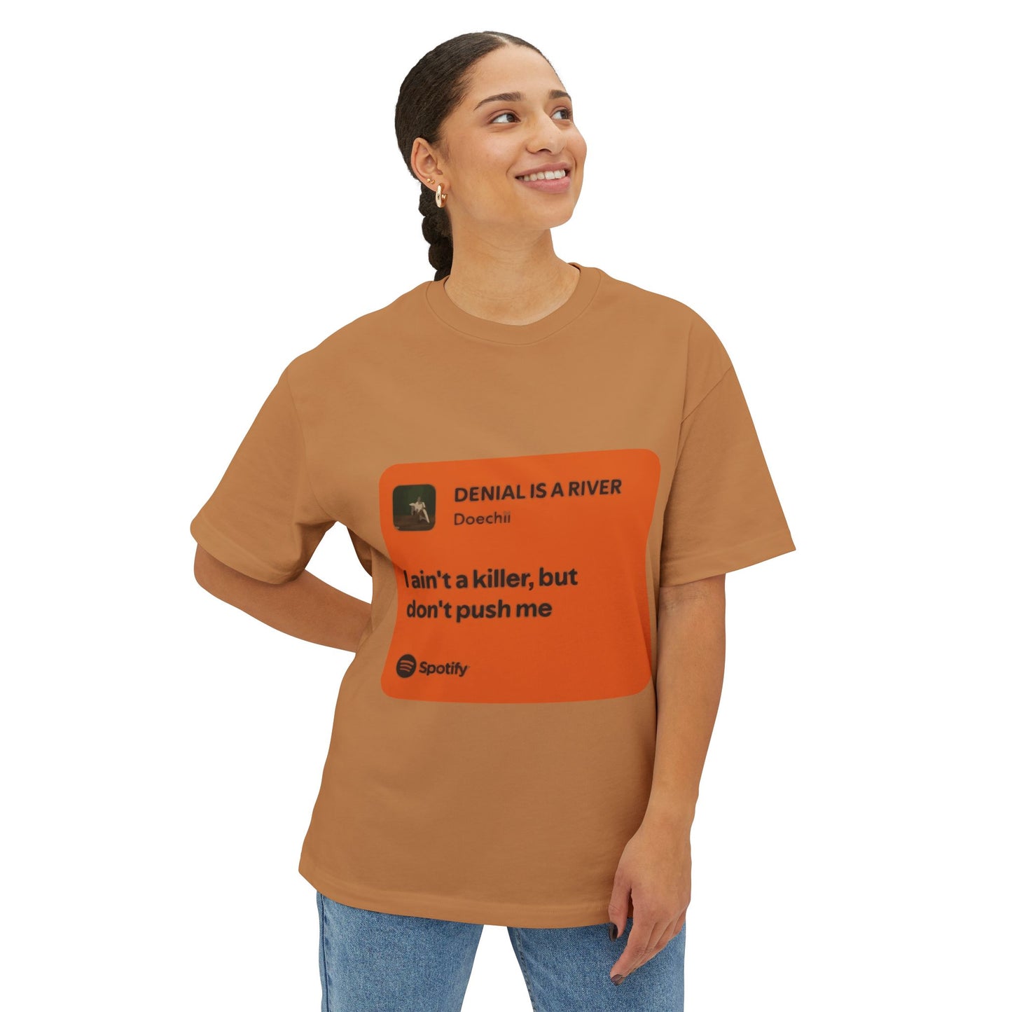 Music Quote Card Unisex Oversized Boxy Tee - snazzymerch
