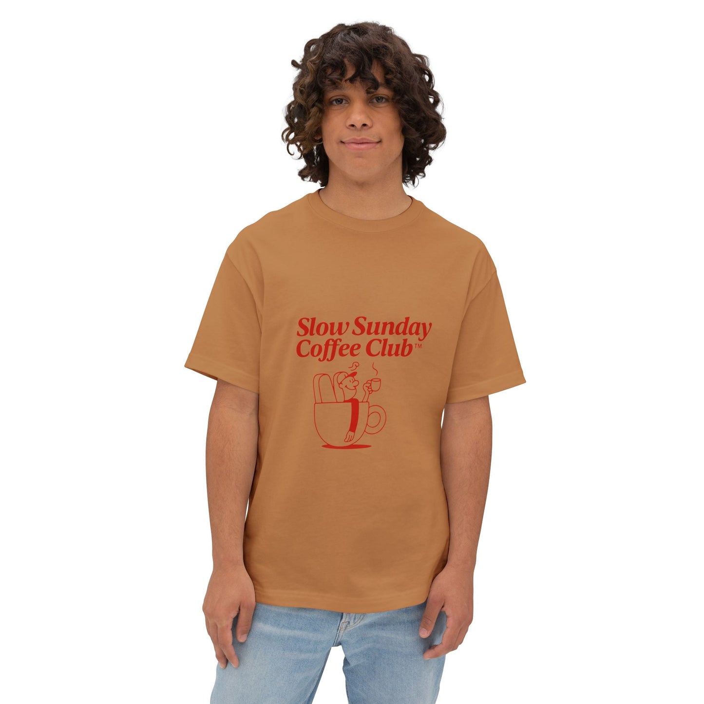 Unisex Oversized Tee – Snazzy Coffe Club Edition Printify