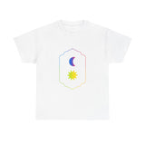 Gradient Moon and Star Emblem Unisex Cotton Tee Printify