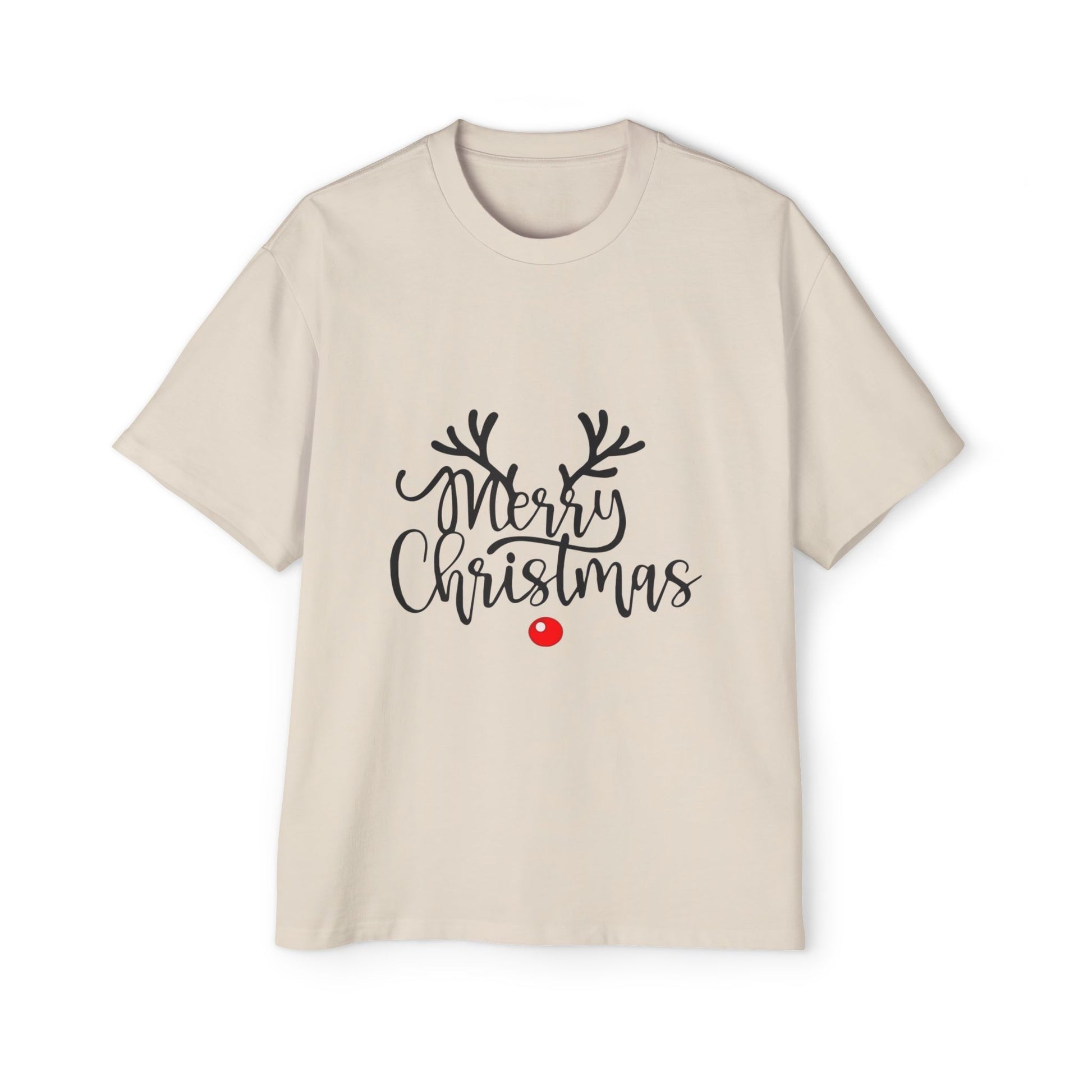 Merry Christmas Reindeer Oversized Unisex T-Shirt – Holiday Edition Printify