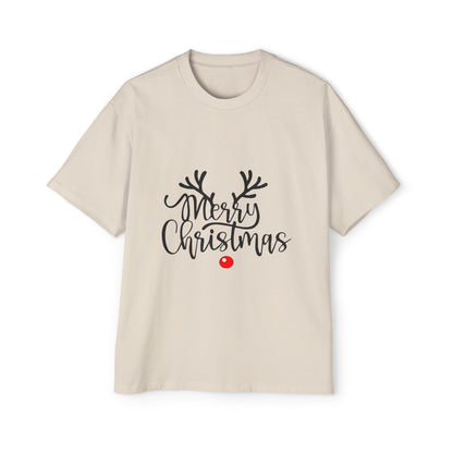 Merry Christmas Reindeer Oversized Unisex T-Shirt – Holiday Edition Printify