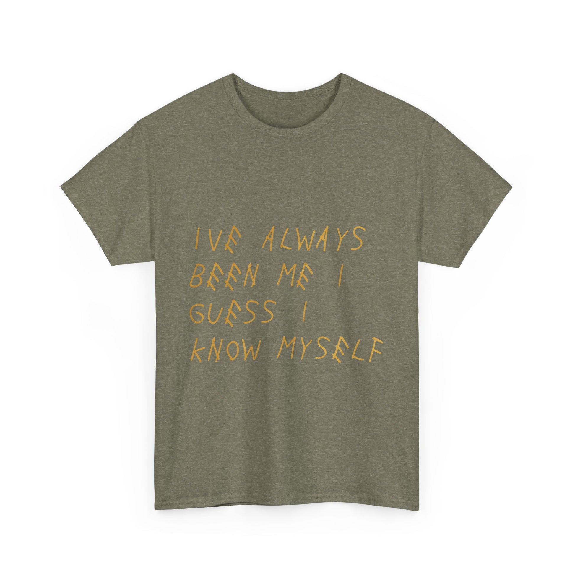 Know Myself Lyric Script Heavy Cotton Tee Printify