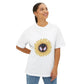 Sunflower Mask Illustration Unisex Oversized Boxy Tee Printify