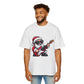 Rockstar Santa Oversized Tee – Cool Christmas Guitar T-Shirt Printify
