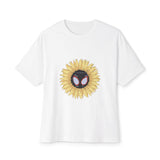 Sunflower Mask Illustration Unisex Oversized Boxy Tee Printify