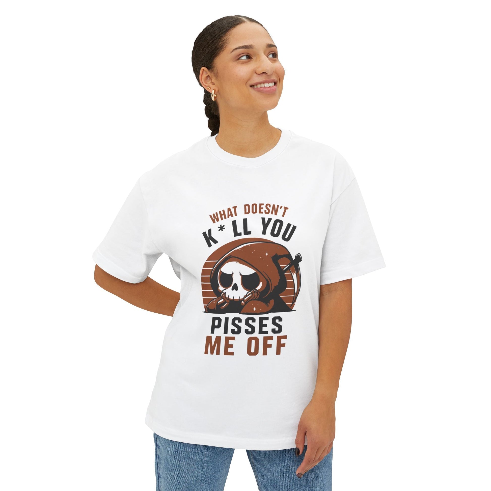 Oversized boxy Tee – Snazzy Piss Me off Edition Printify