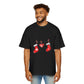 Festive Stockings Line Oversized Tee – Christmas Special Printify