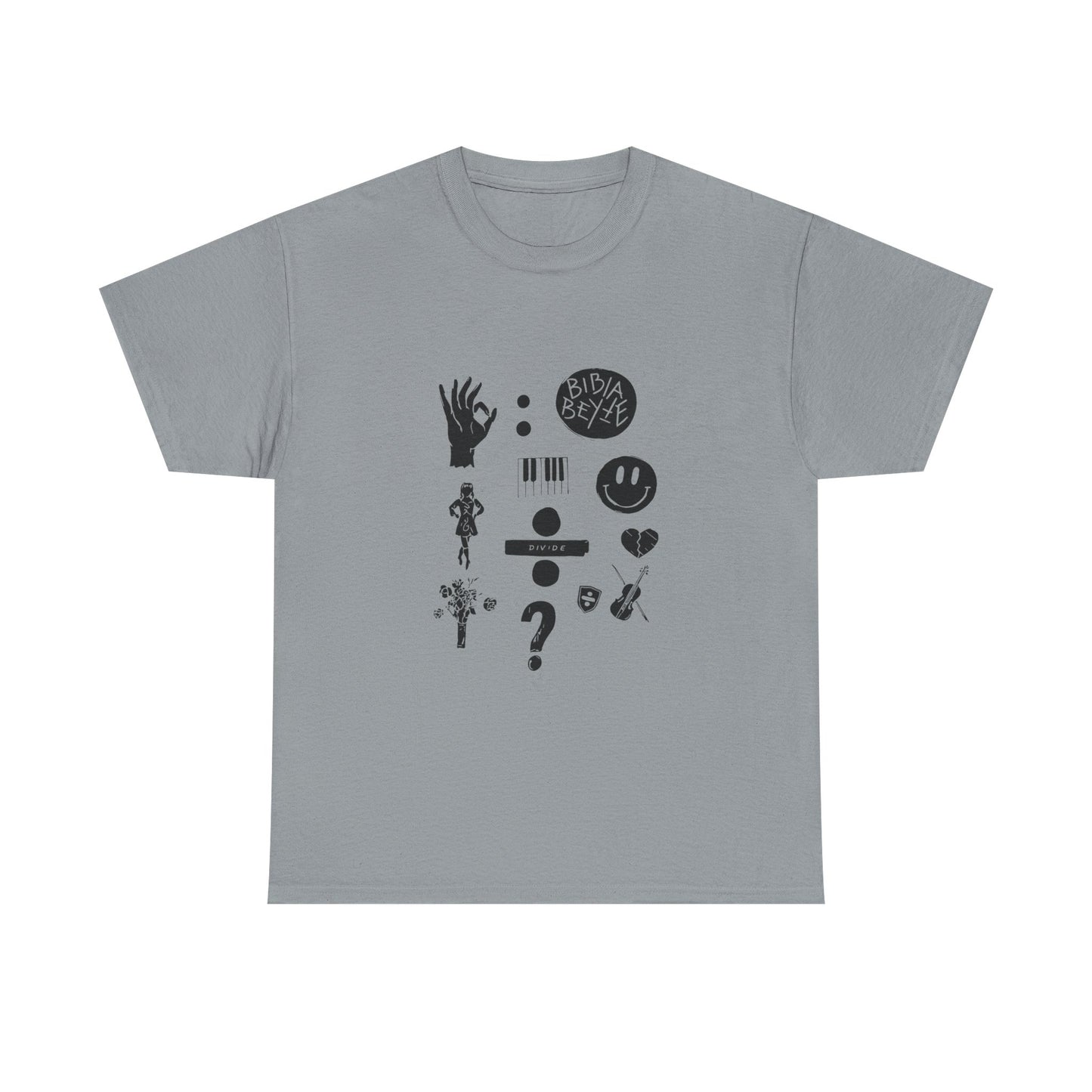 Ocean Wave with Heart Outline Unisex Heavy Cotton Tee Printify