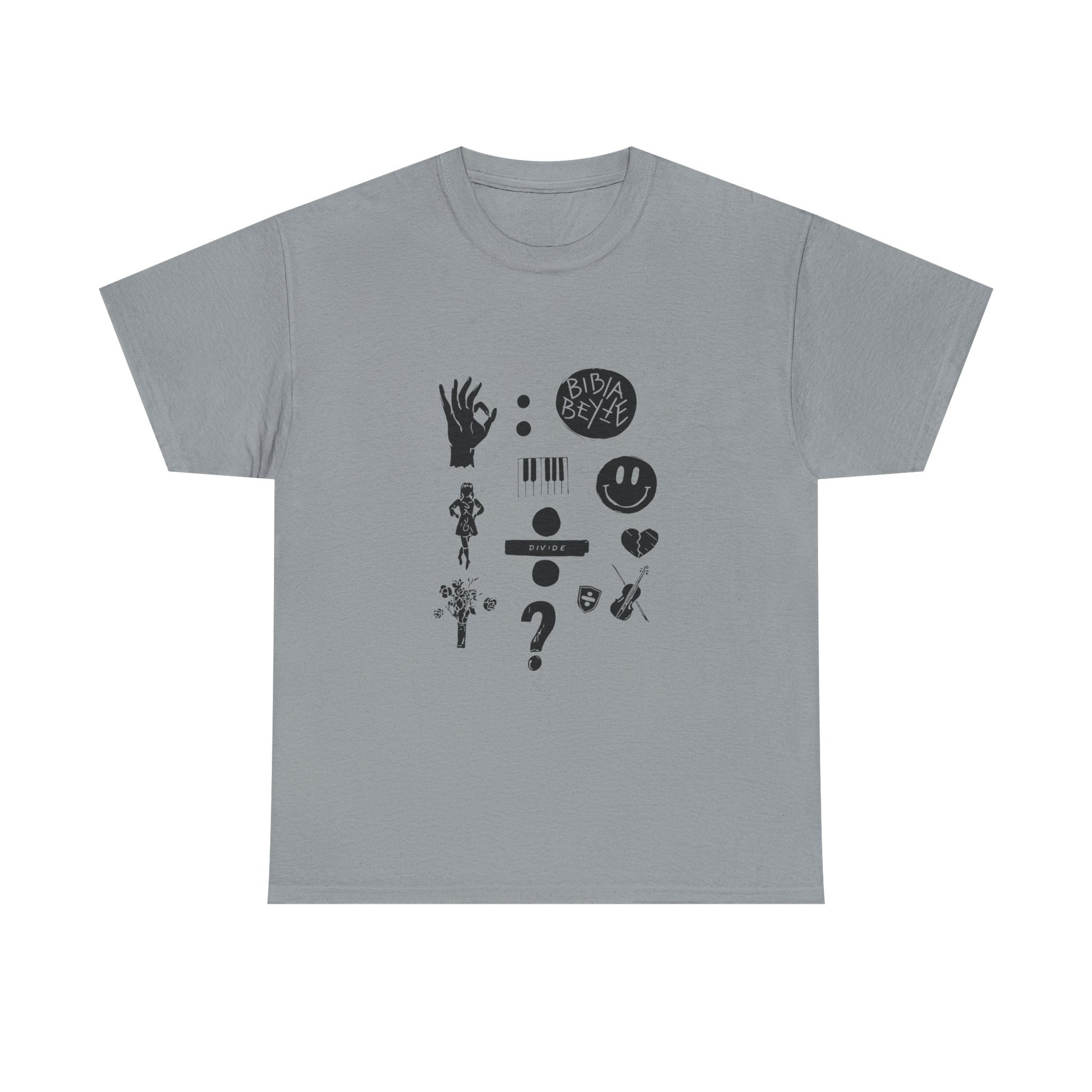 Ocean Wave with Heart Outline Unisex Heavy Cotton Tee Printify