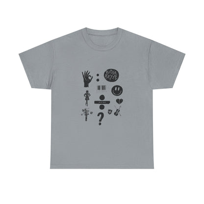 Ocean Wave with Heart Outline Unisex Heavy Cotton Tee Printify