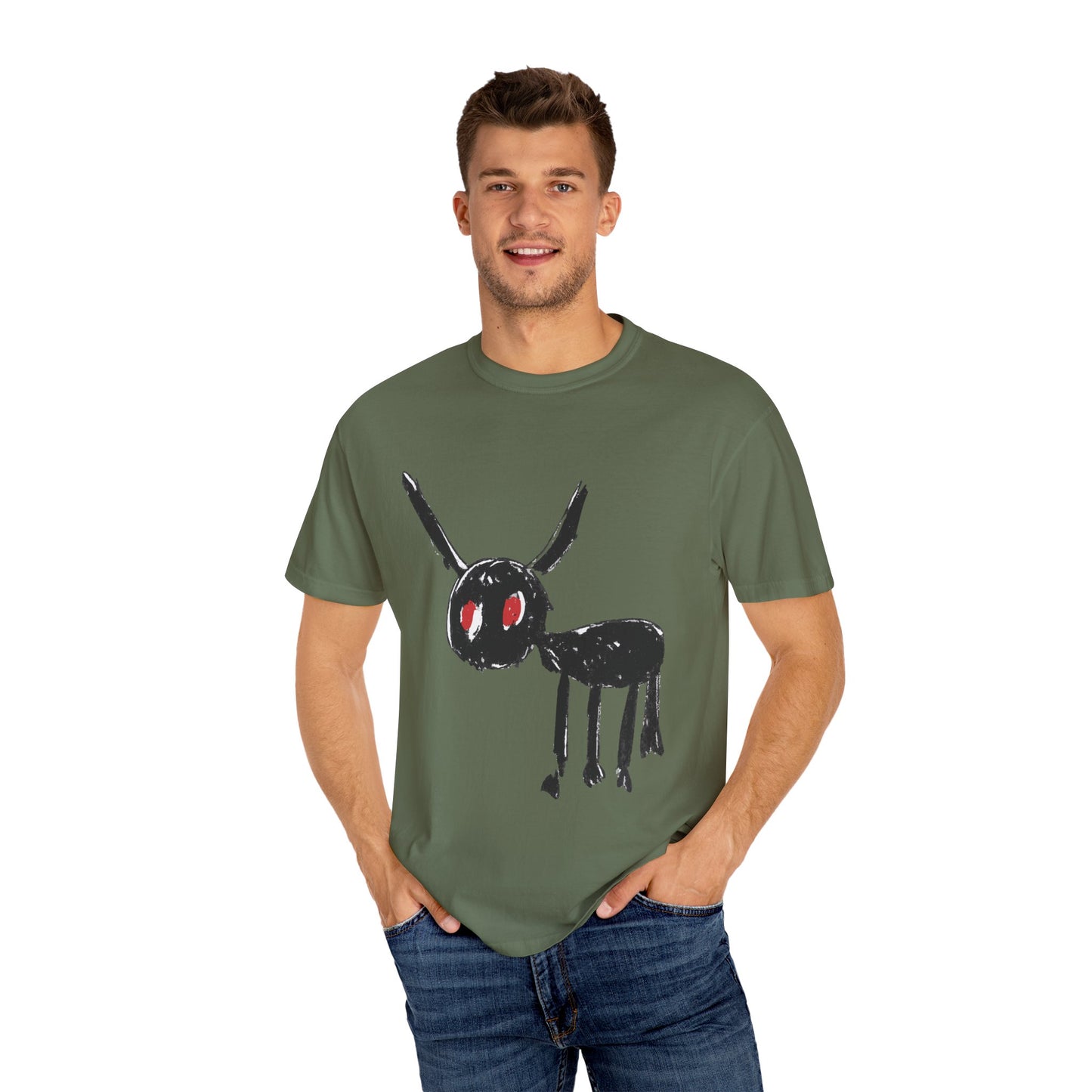 Demon Sketch Dyed Tshirt Printify