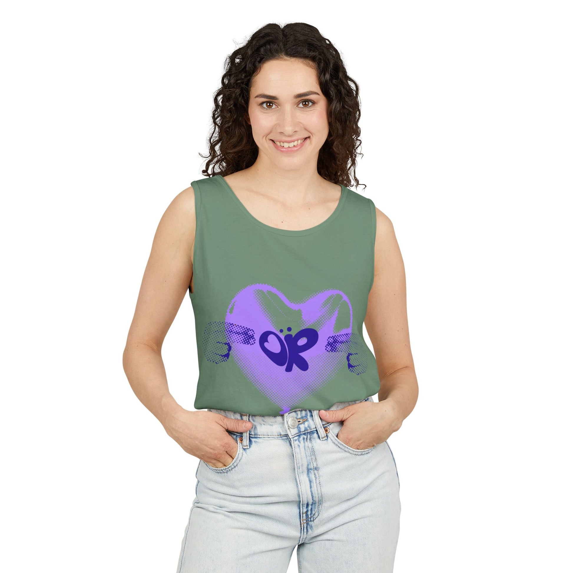 Heart Balloon OR Pop Art-Dyed Tank Top Printify