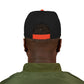 Orange Lightning Text Logo Snapback Cap Printify