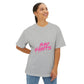 Sun and Waves Minimalist Oversized Boxy Tee Printify