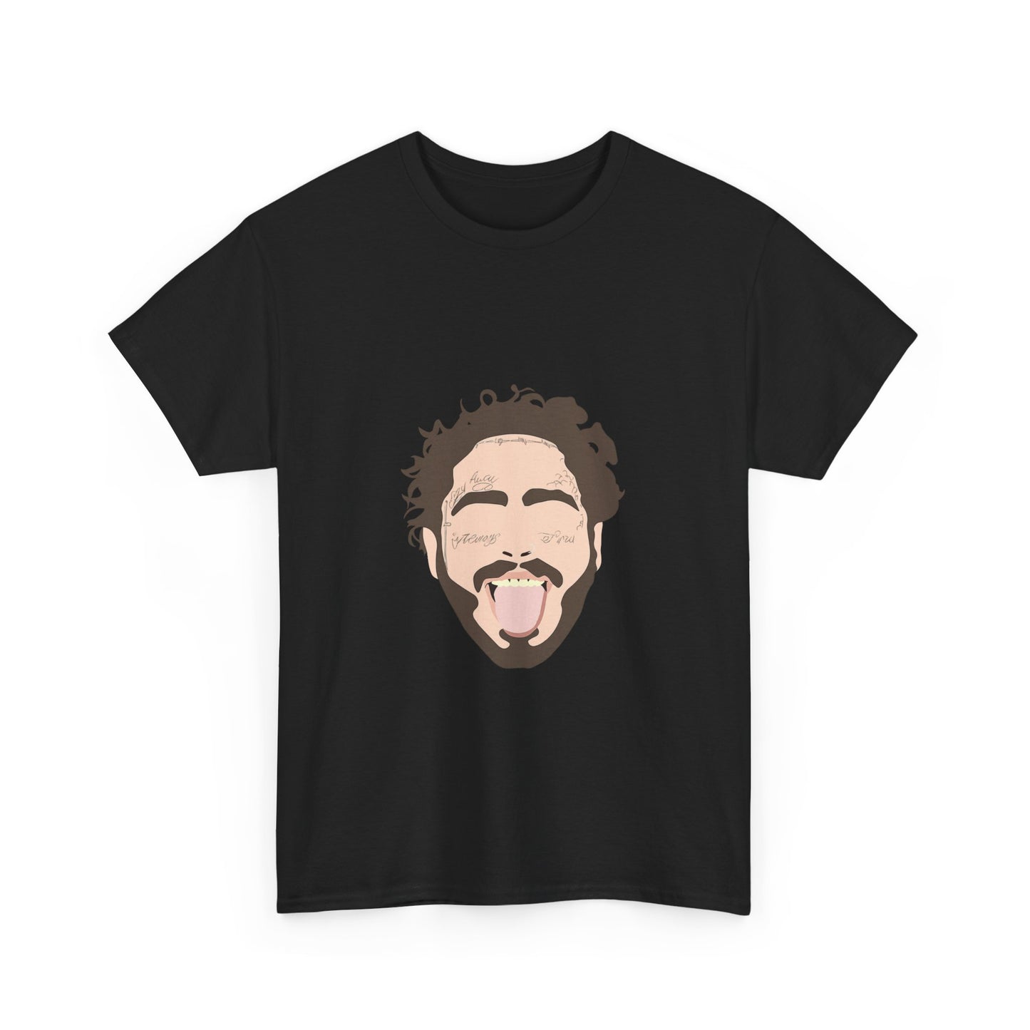 Minimalist Tongue Out Cartoon Face Unisex Heavy cotton Tee Printify