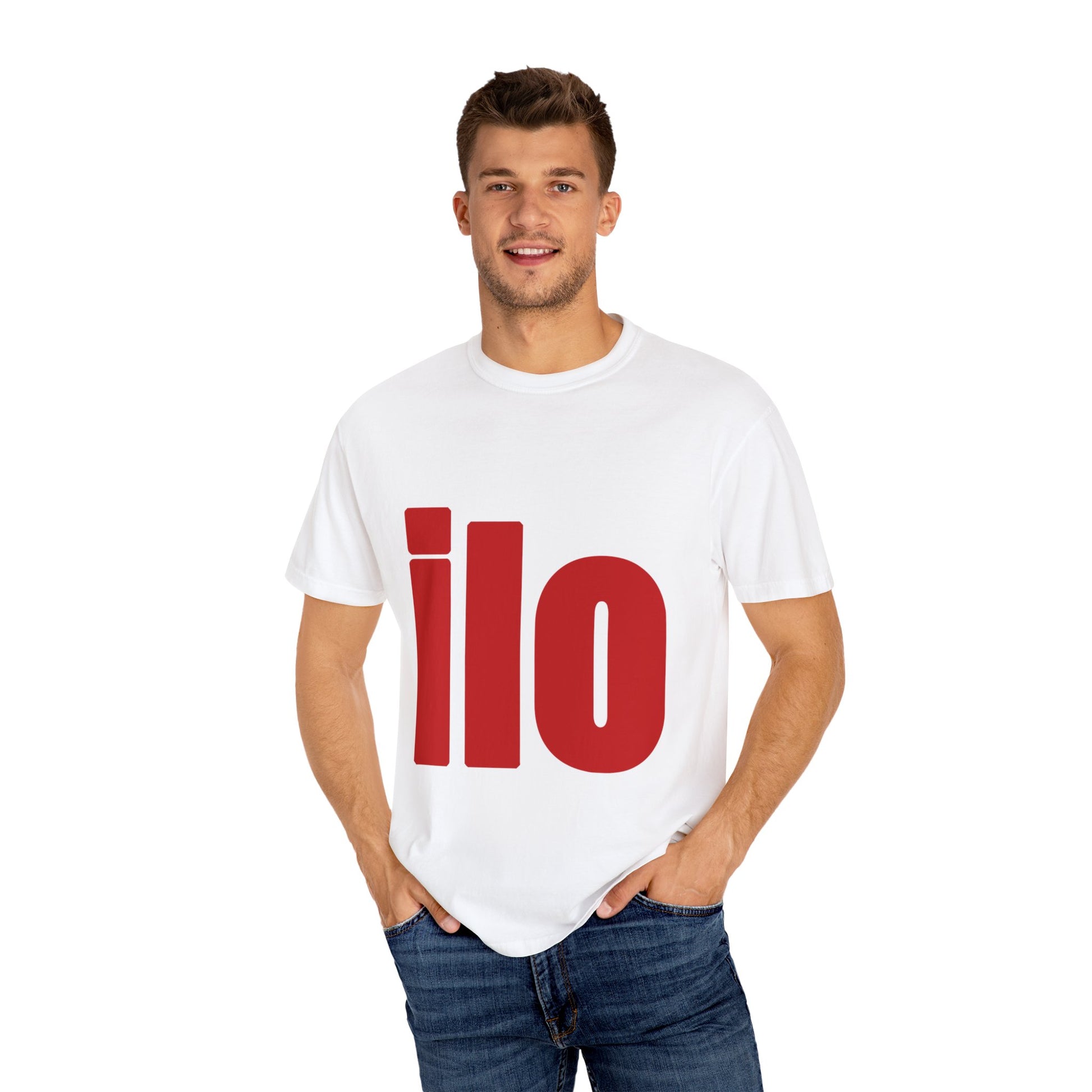 Billie Eilish Inspired Dyed T-shirt – Bold Red Block Edition Printify