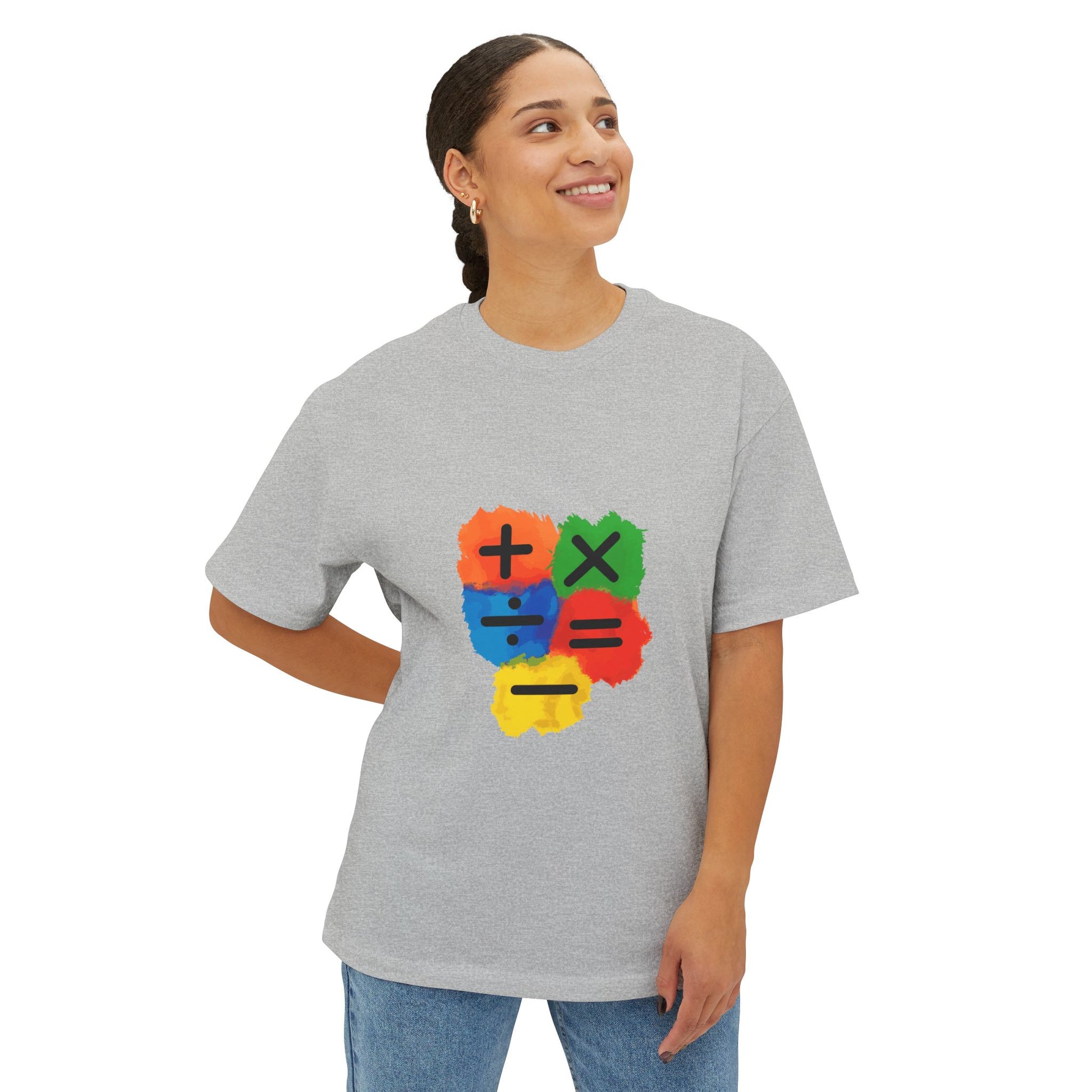 Copy of Copy of Copy of  Orange Divide Symbol Oversized Boxy Tee Printify