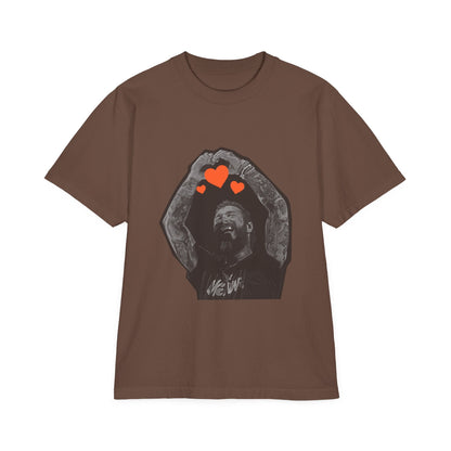 Unisex Garment-Dyed Drop-Shoulder T-Shirt – Post Malone Heartfelt Wishes Printify