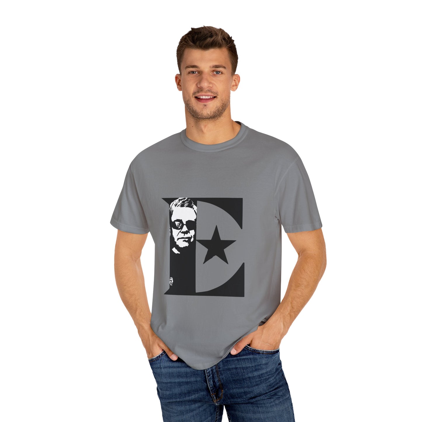 Black & White Portrait Unisex Garment-Dyed T-shirt - snazzymerch